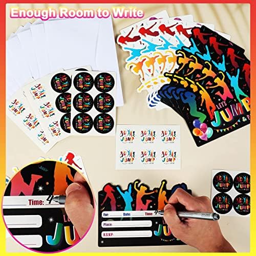 36pcs Bounce House Party Invites with Envelopes and Stickers