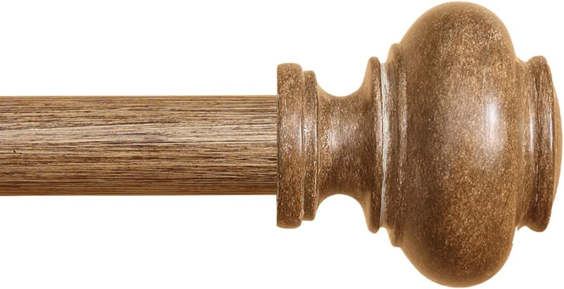 Heavy Duty Wood Look Curtain Rods 48-84 Inch
