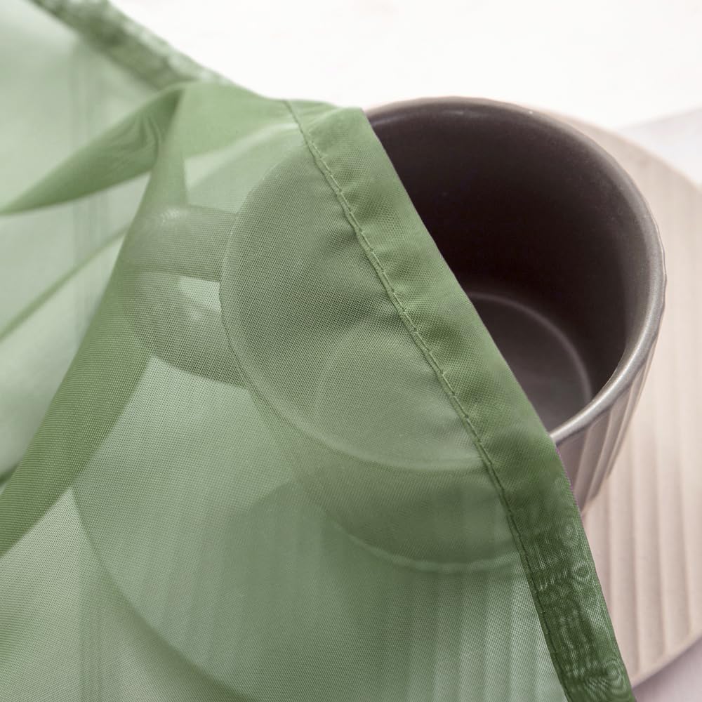 MIULEE Sheer Window Scarf Valance Extra Long Panel Sage Green