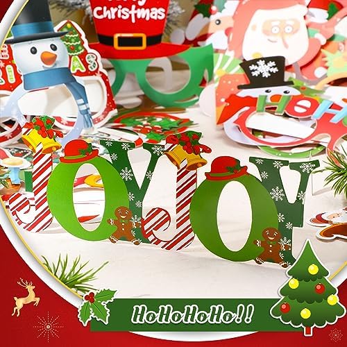 34 Pcs Christmas Glasses Frames Party Decorations