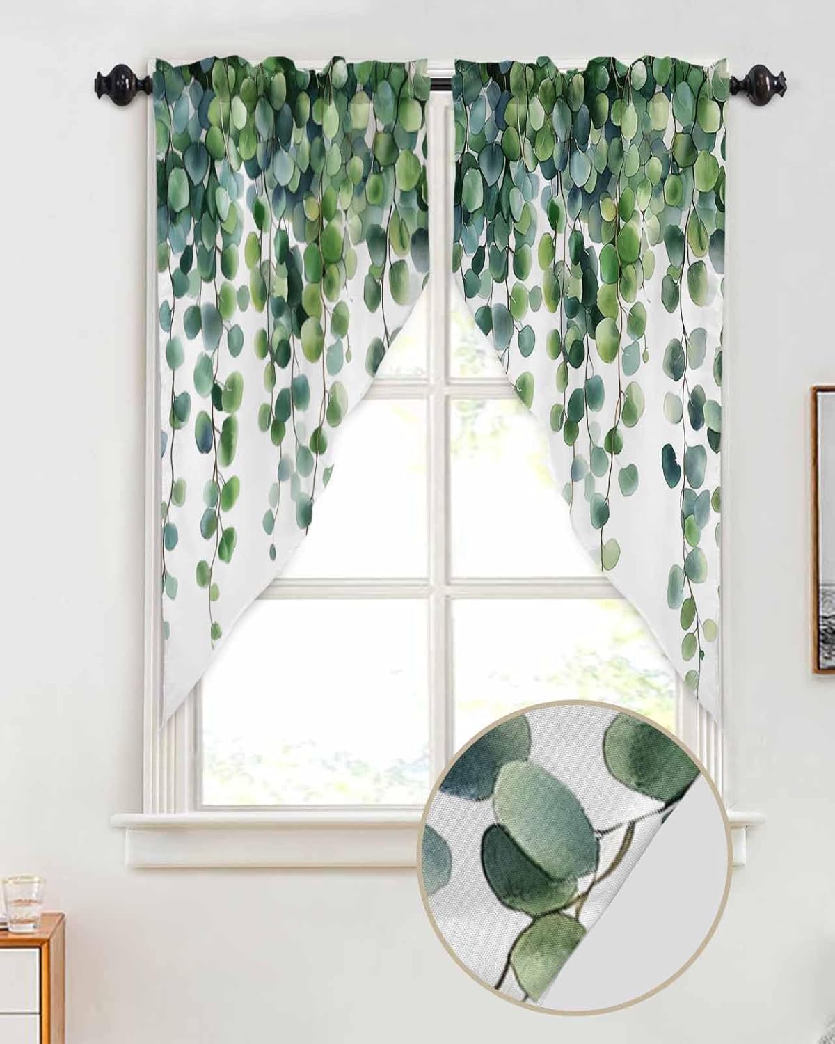 Spring Leaf Swag Curtains Pair 36x36