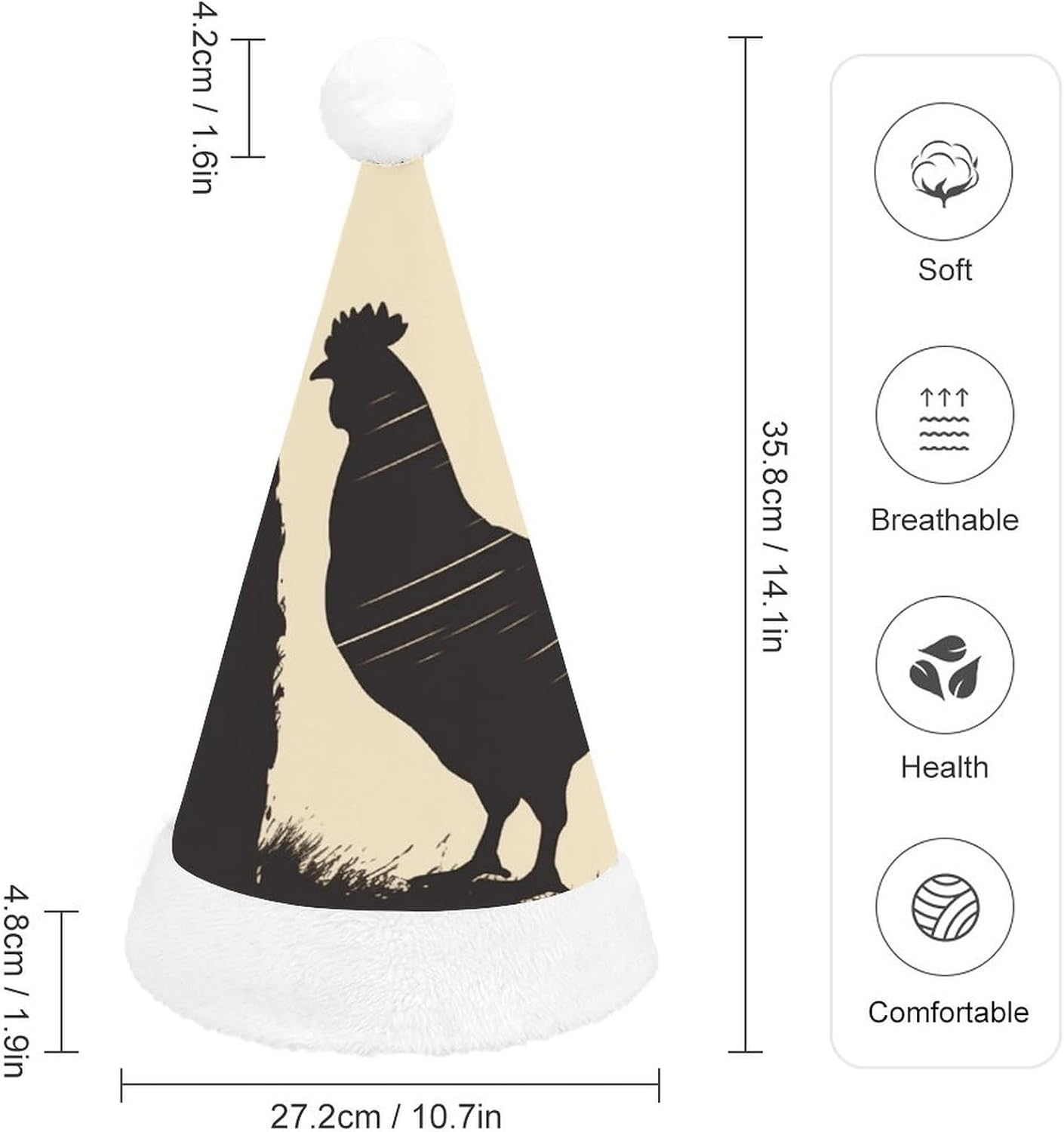 Santa Hat Farmhouse Christmas Headwear for Adults