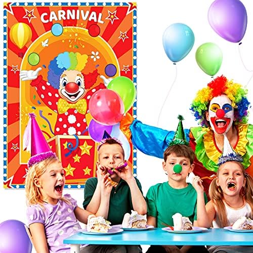 Outus Clown Nose Pin Game for Birthday Party Supplies