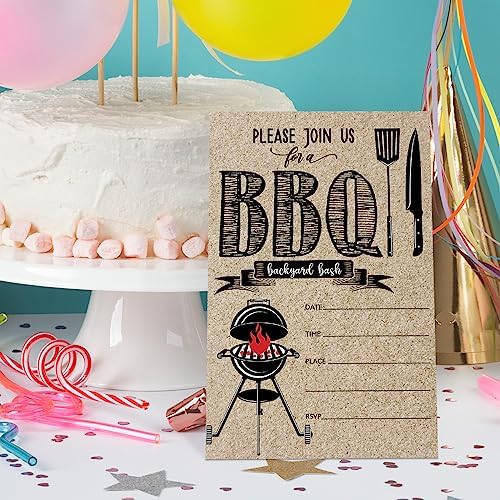 BBQ Party Invitations with Envelopes Set of 20