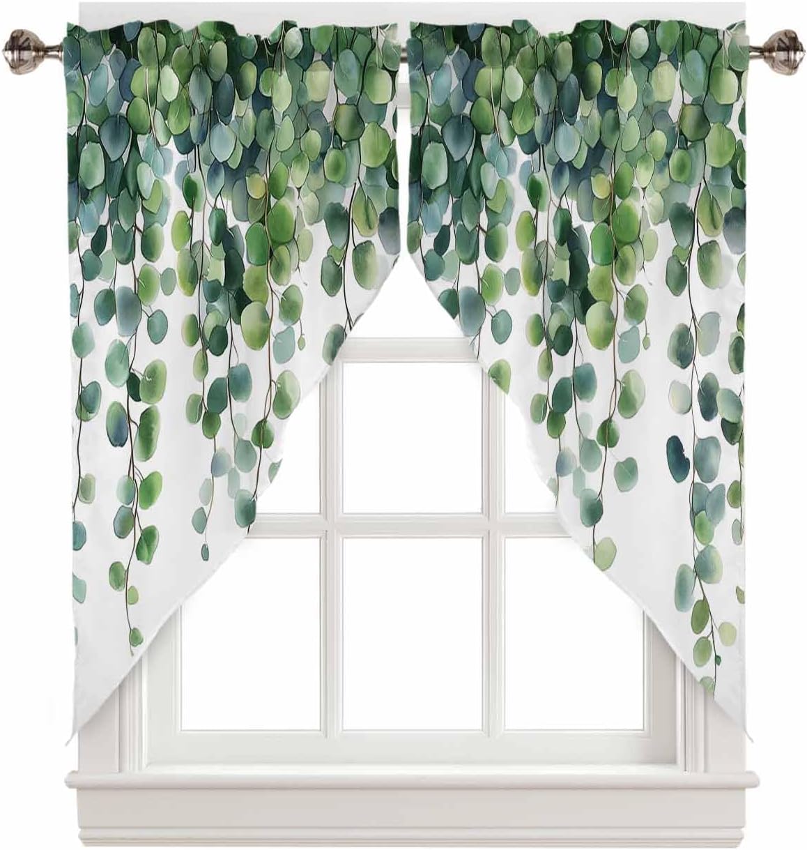Spring Leaf Swag Curtains Pair 36x36