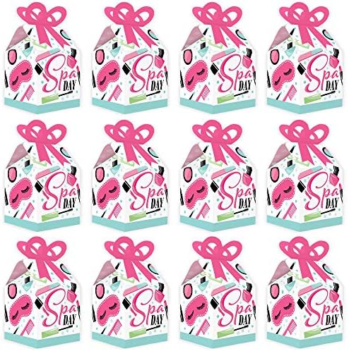 Big Dot of Happiness Spa Day Bow Box Set of 12