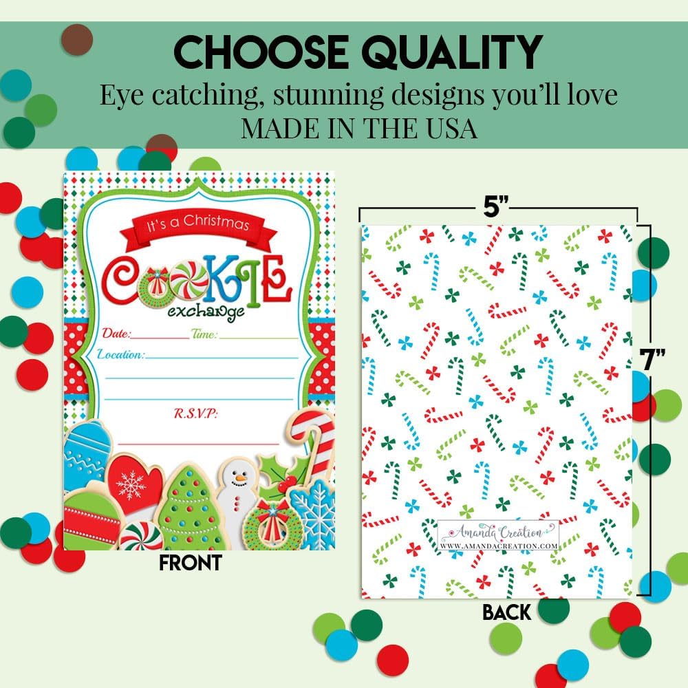 Amanda Creation Christmas Invitations 20 Pack with Envelopes