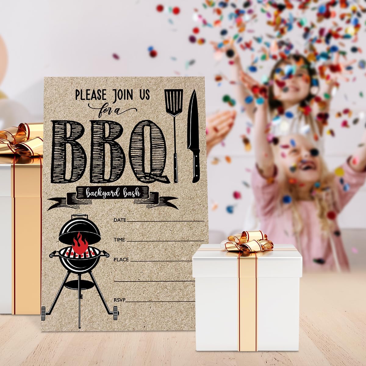 BBQ Party Invitations with Envelopes Set of 20