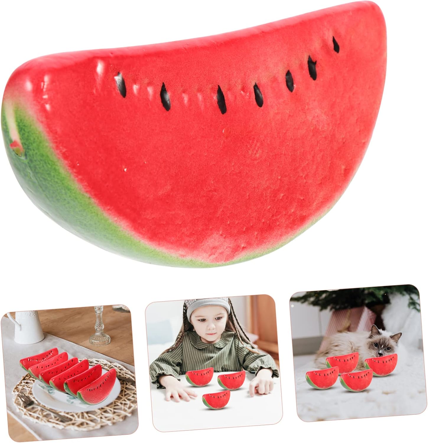 Zerodeko 6Pcs Lifelike Watermelon Slices Decorative Props