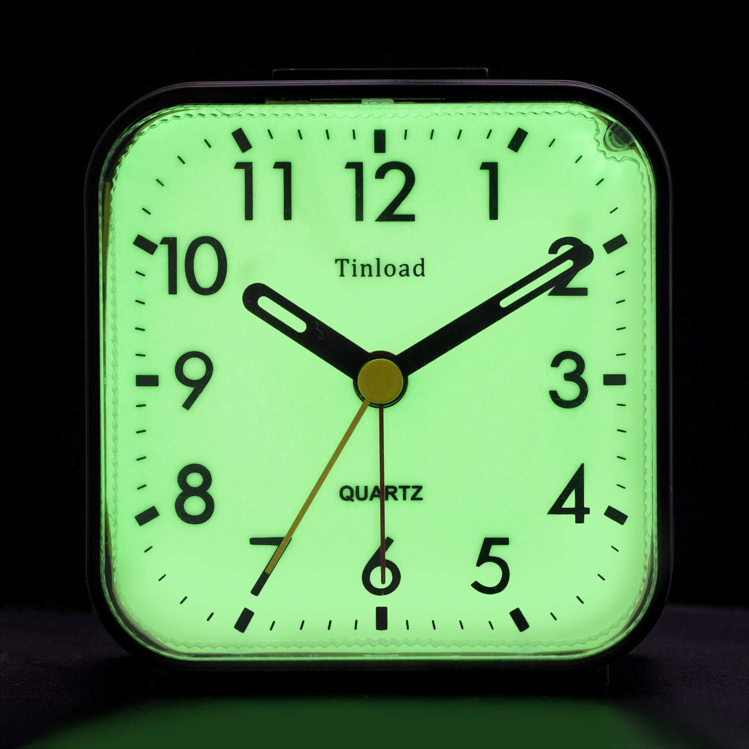 Glow in Dark Analog Alarm Clock with Silent Non-Ticking Design