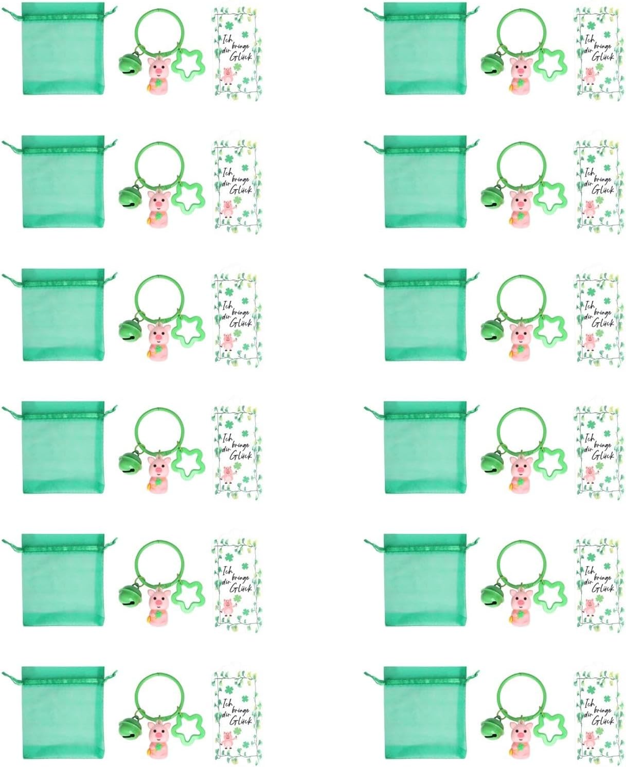 12 Pcs St Patrick Day Keychains Party Favor Set