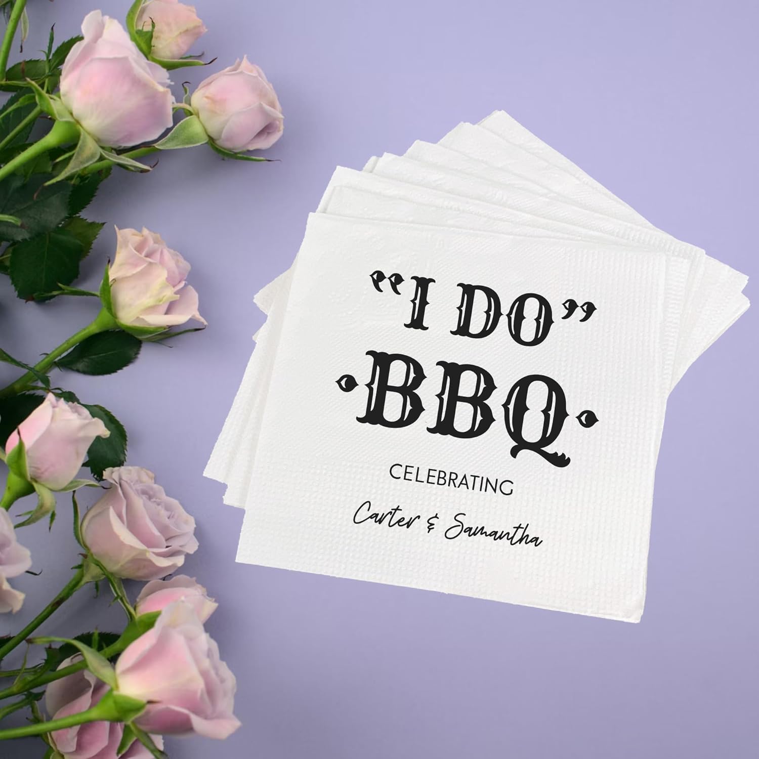 Custom BBQ Napkins for Couples and Parties