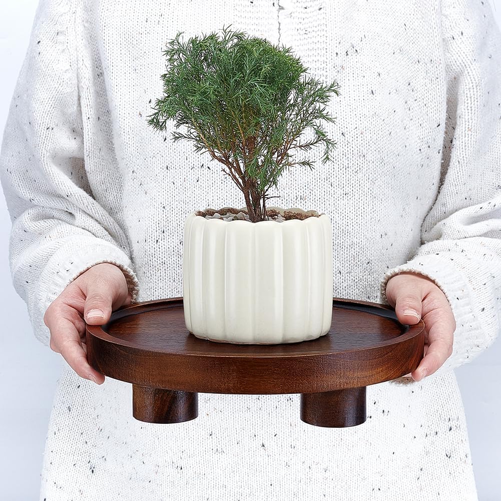 95 Inch Acacia Wood Round Display Stand