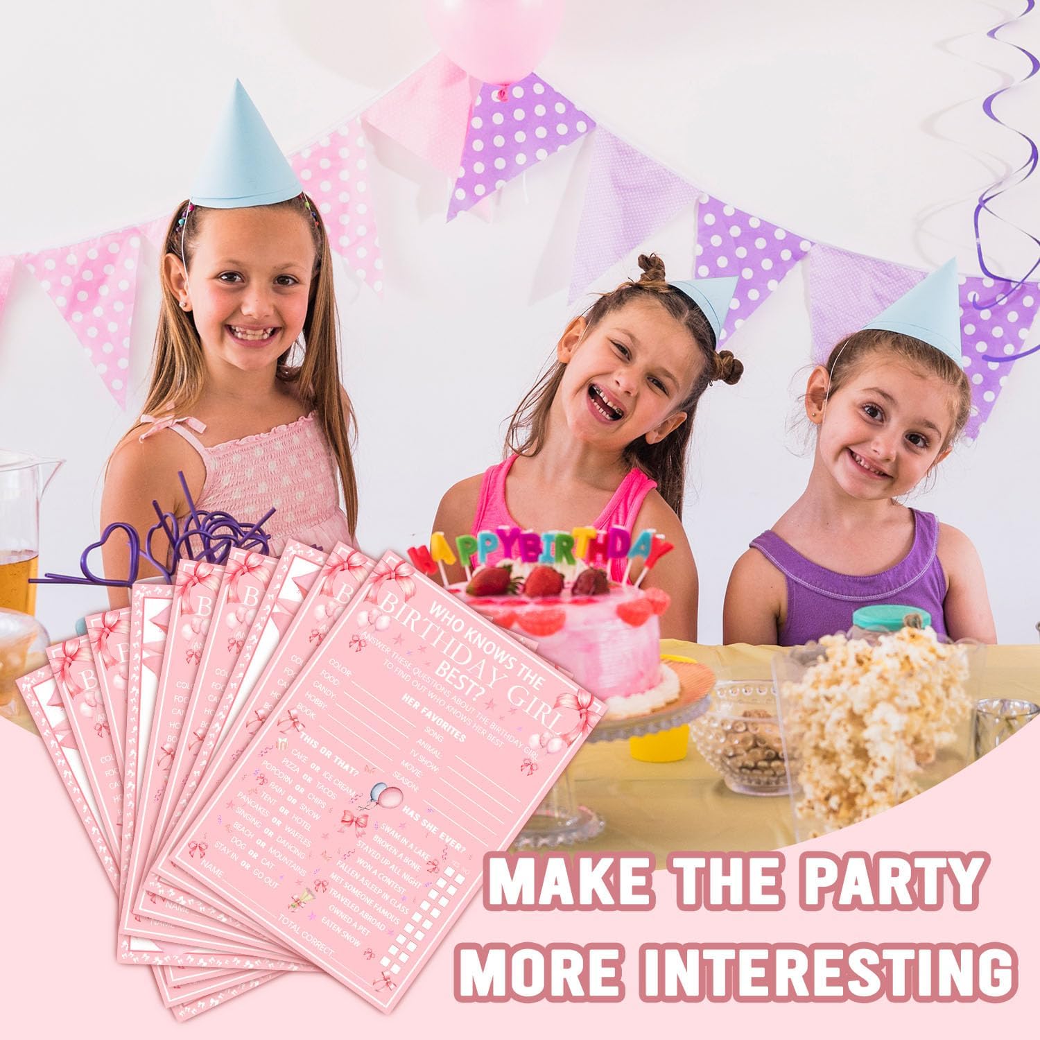 Who Knows The Birthday Girl Best Pink Party Game Cards 20 Questions
