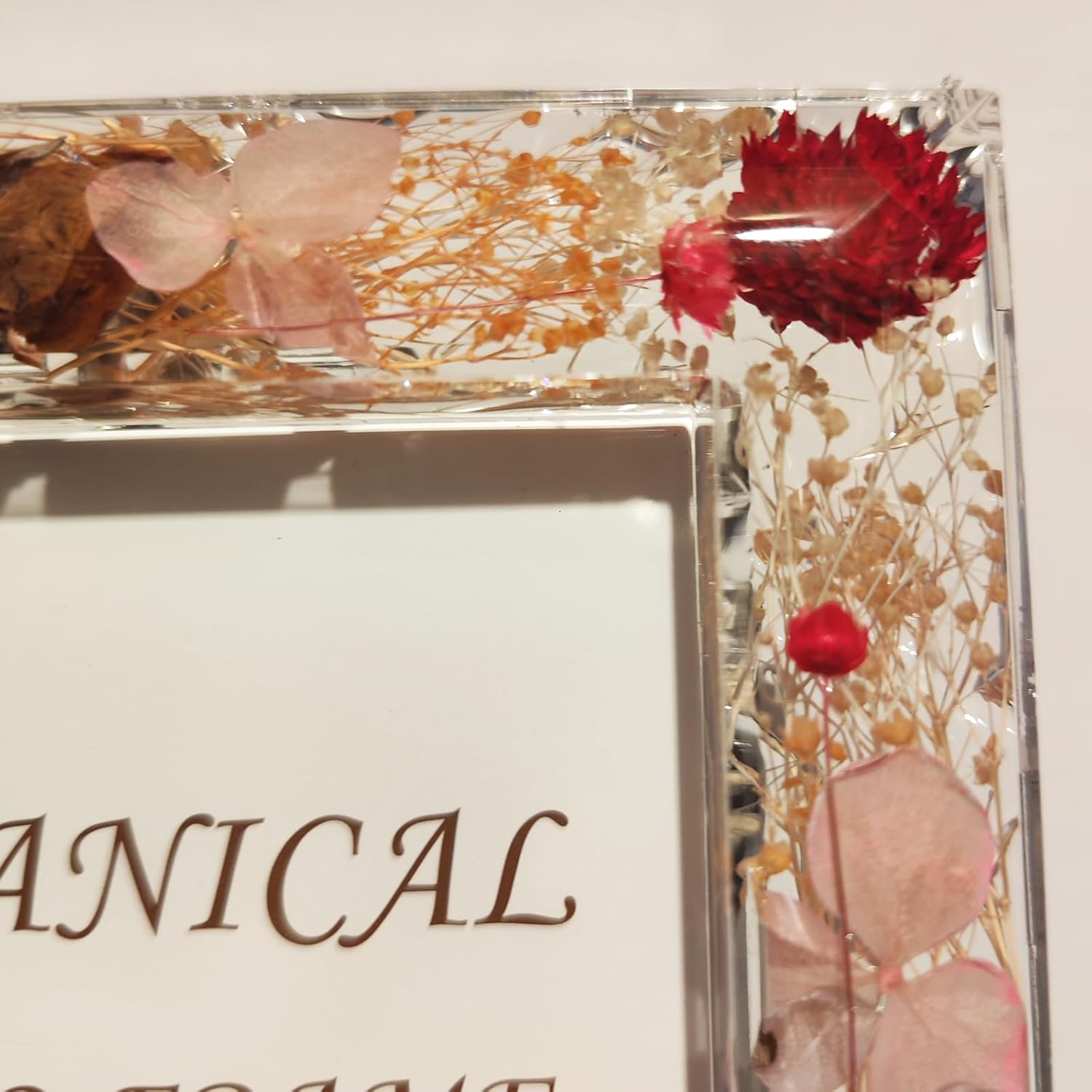 Botanical Picture Frame with Dried Flowers 35x5 4x6 5x7 Sizes