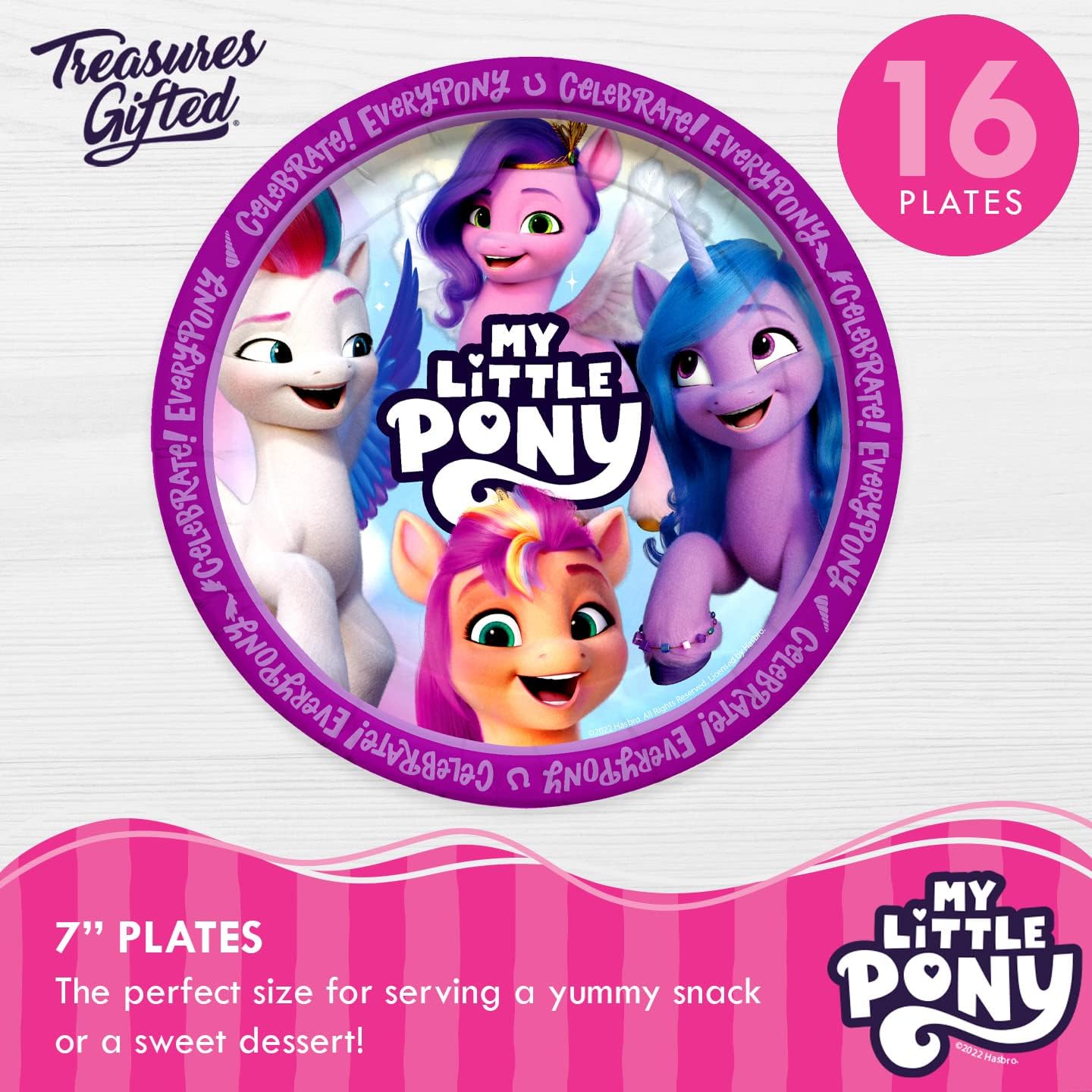 Treasures Gifted My Little Pony Dessert Plates 16ct - 7in