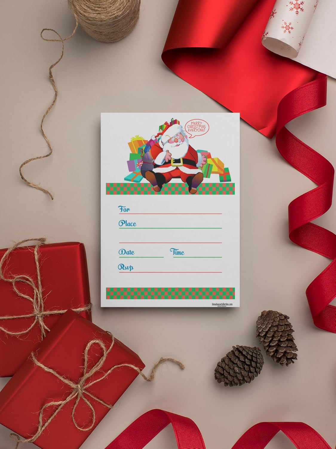 Stonehouse Collection Christmas Invitations 25 pcs with Envelopes