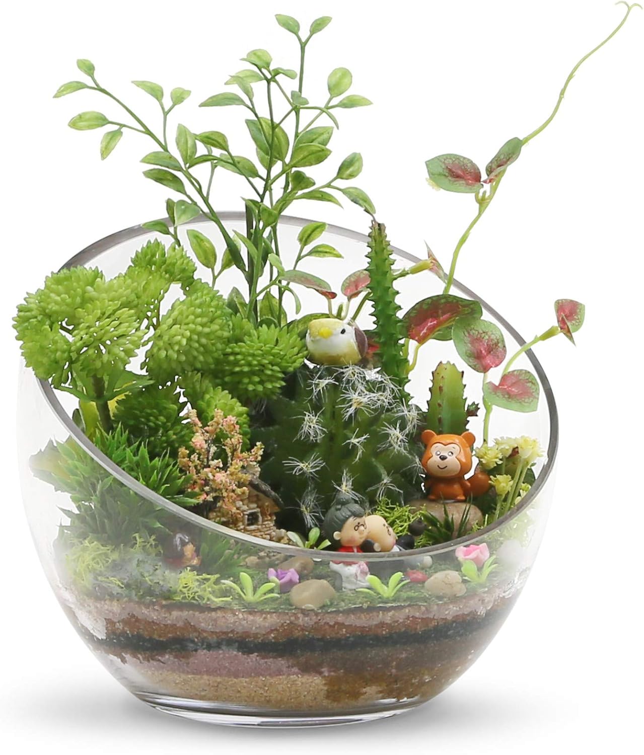WGVI Clear Slant Cut Glass Vase 7 x 6 x 27 x 4