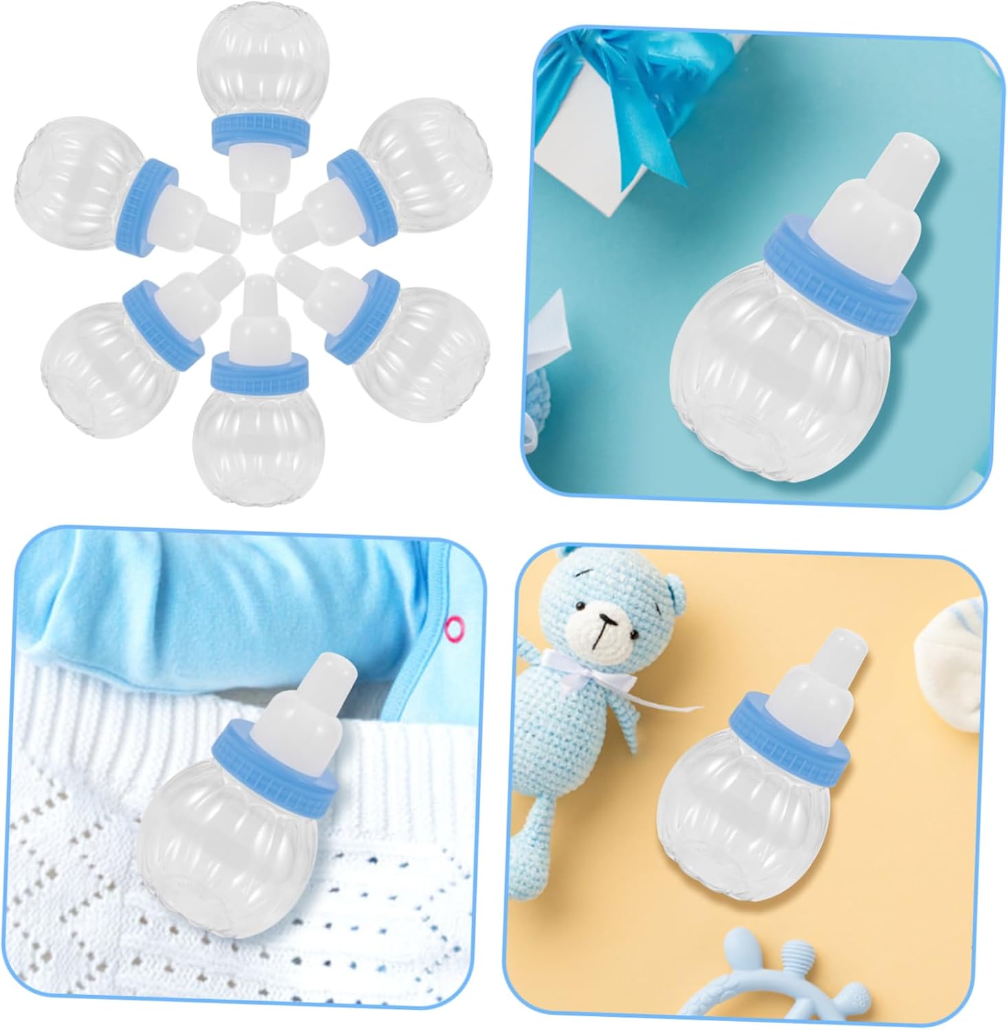 6pcs Bottle Shaped Candy Boxes with Split Lid for Parties