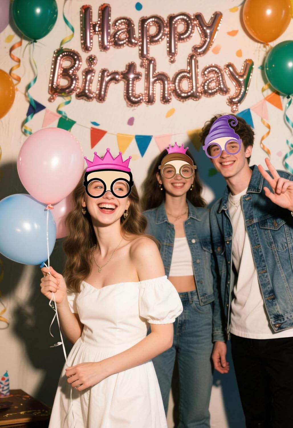 UUT 9Pcs Paper Masks Glasses Party Favor Set