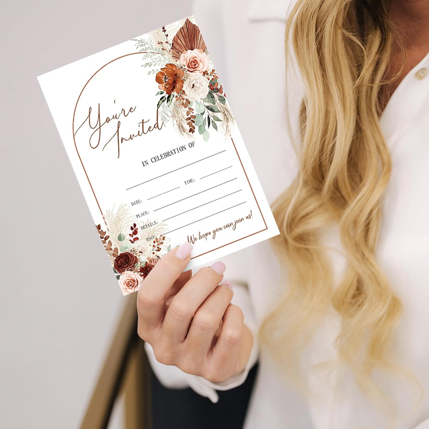 Whaline 25 Fall Invitations with Envelopes Stickers