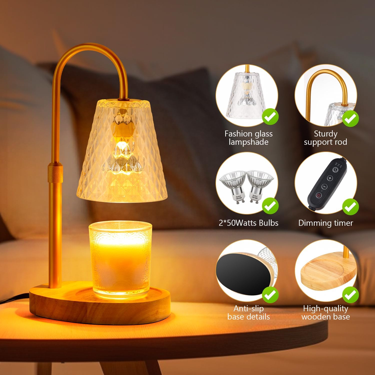 PICOTO Candle Warmer Lamp with Timer and Adjustability
