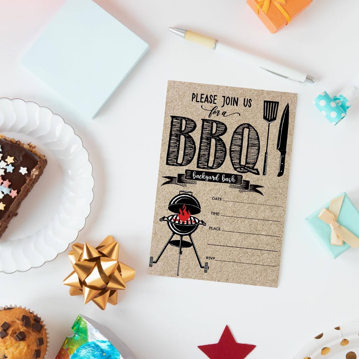 BBQ Party Invitations with Envelopes Set of 20