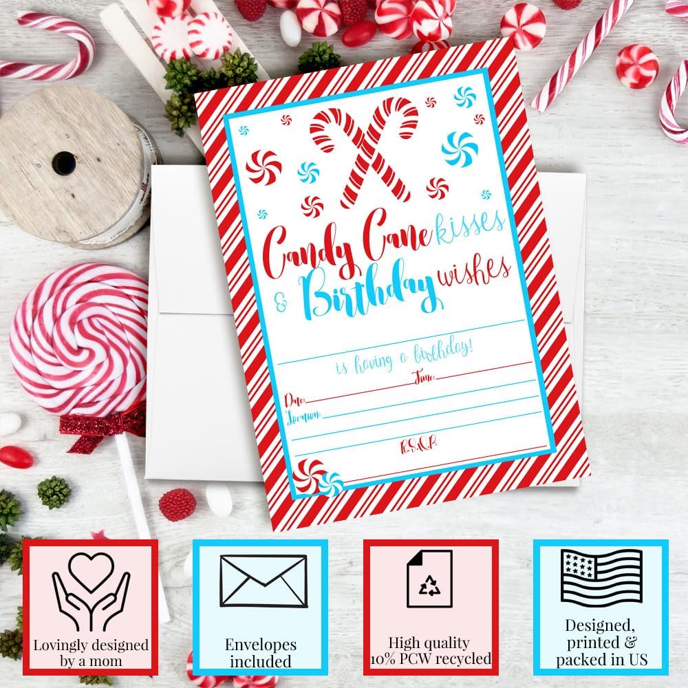 Christmas Invitations with Envelopes 20 Pack 5x7 Double Sided