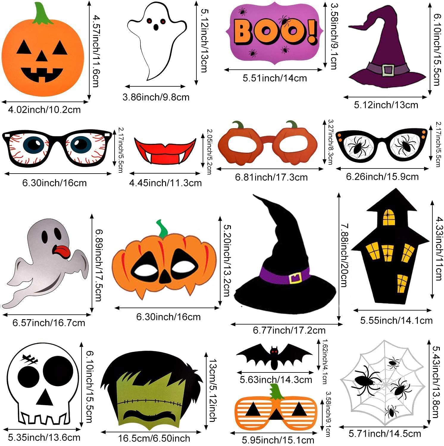 Halloween Photo Booth Props Set 22Pcs for Kids Adults