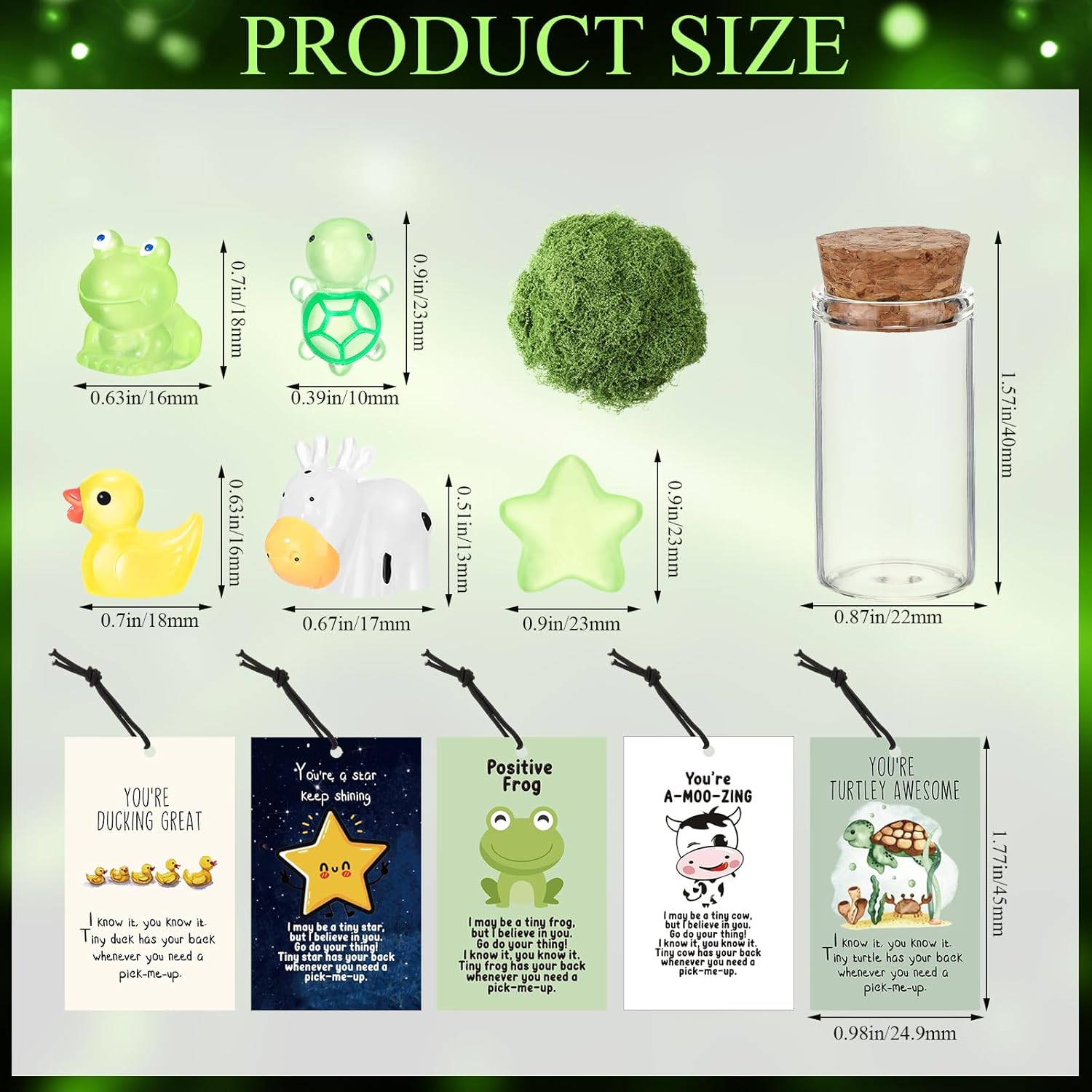 35 Sets Employee Appreciation Gift Bulk Luminous Resin Toys and Glass Bottles