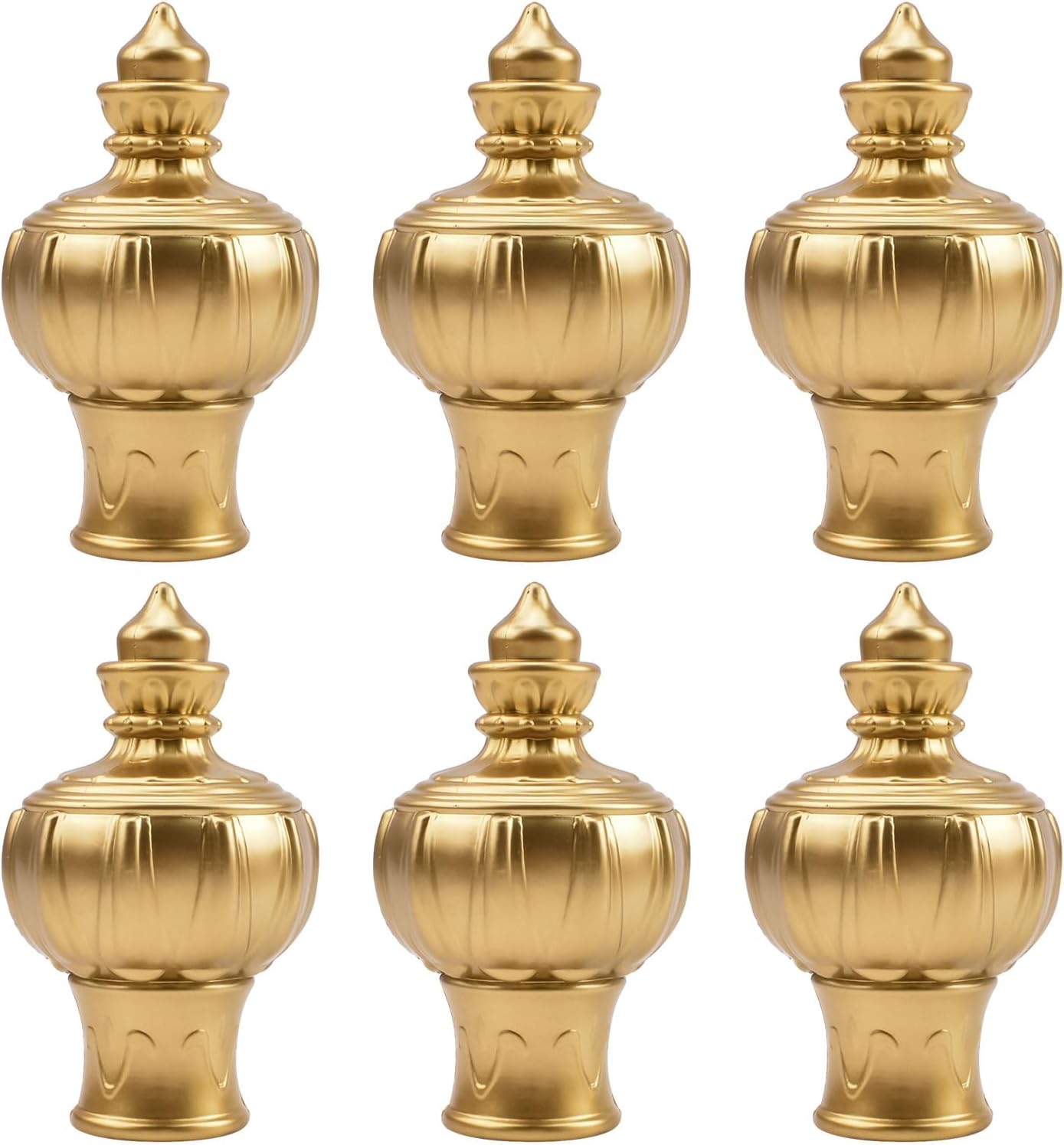 Curtain Finials 6Pcs Gold Plastic Decorative Window Rod Ends