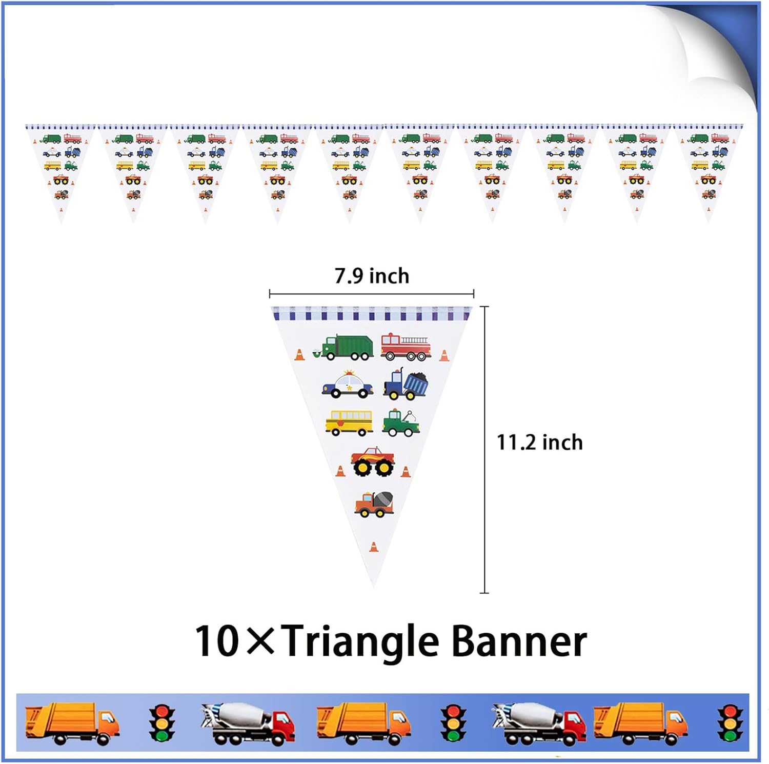 91 Pcs Transportation Party Decorations Plates Cups Napkins