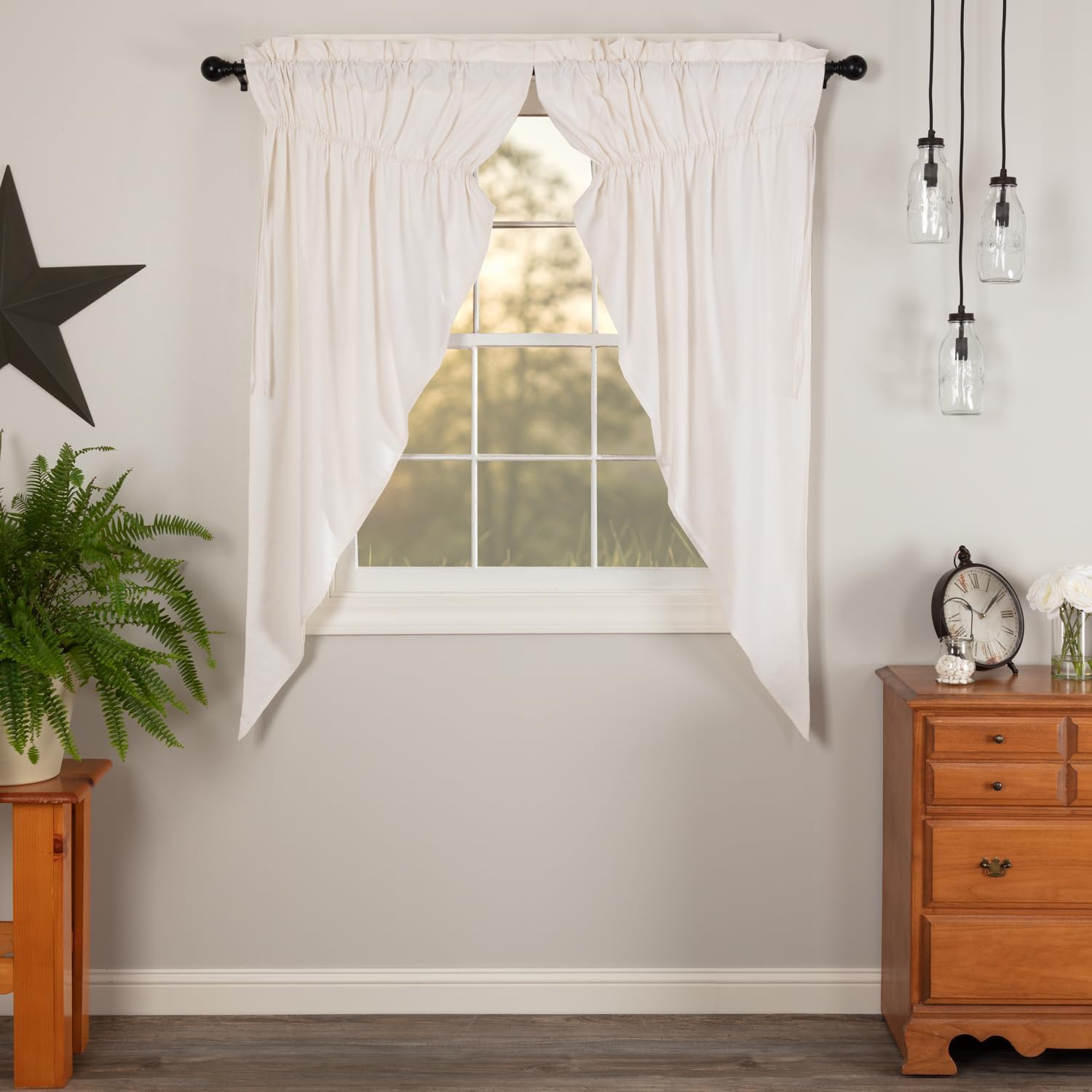 VHC Brands Farmhouse Prairie Curtains Panel Pair