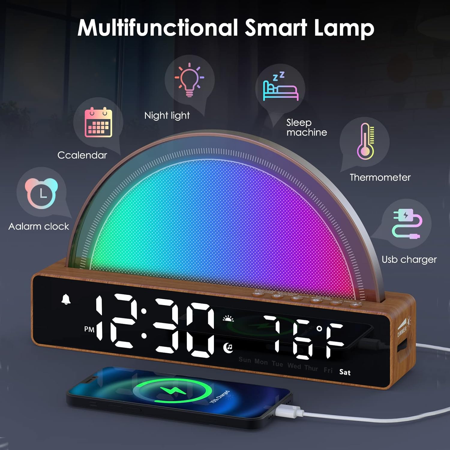 APUZOM Sunrise Alarm Clock with Light and Sound