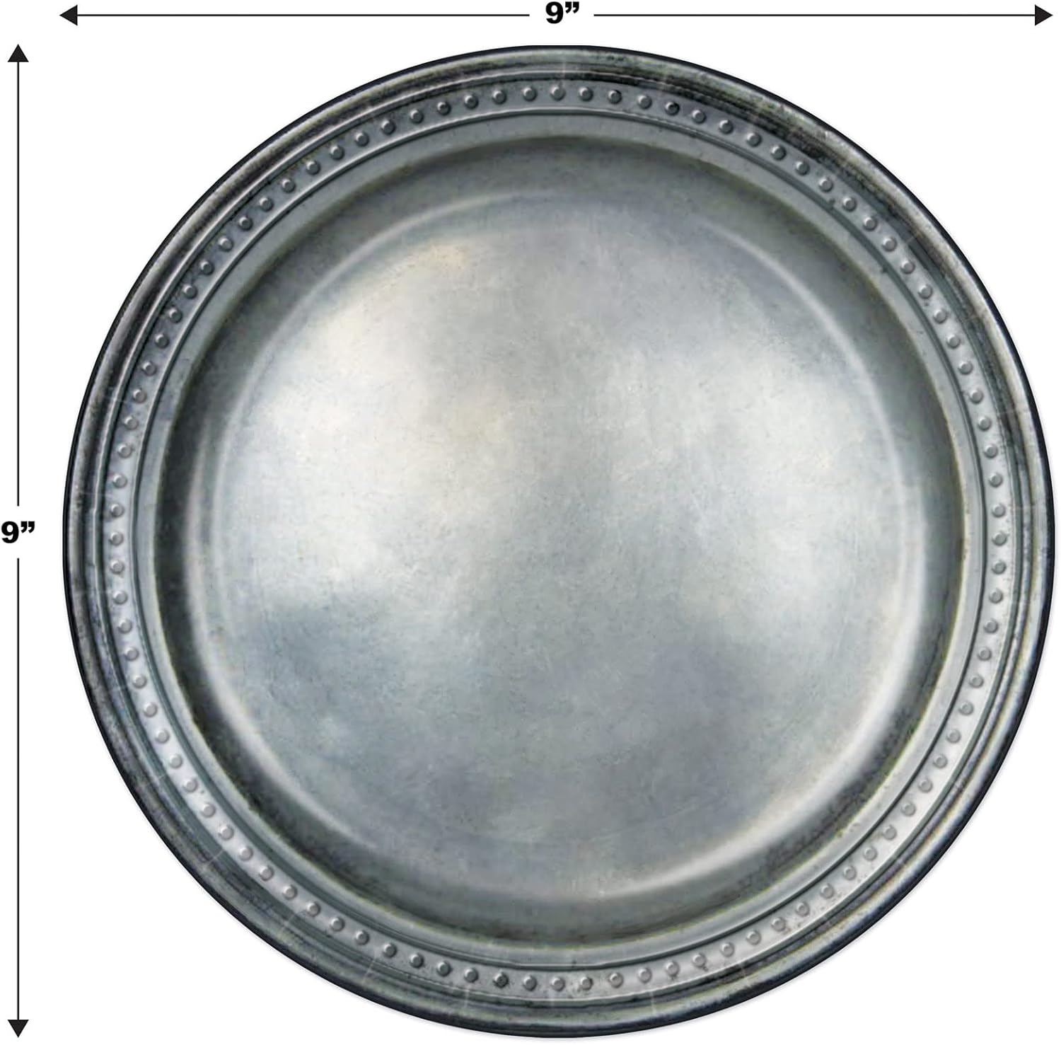 Beistle Pewter Paper Plates 24-Pack 9 Inch
