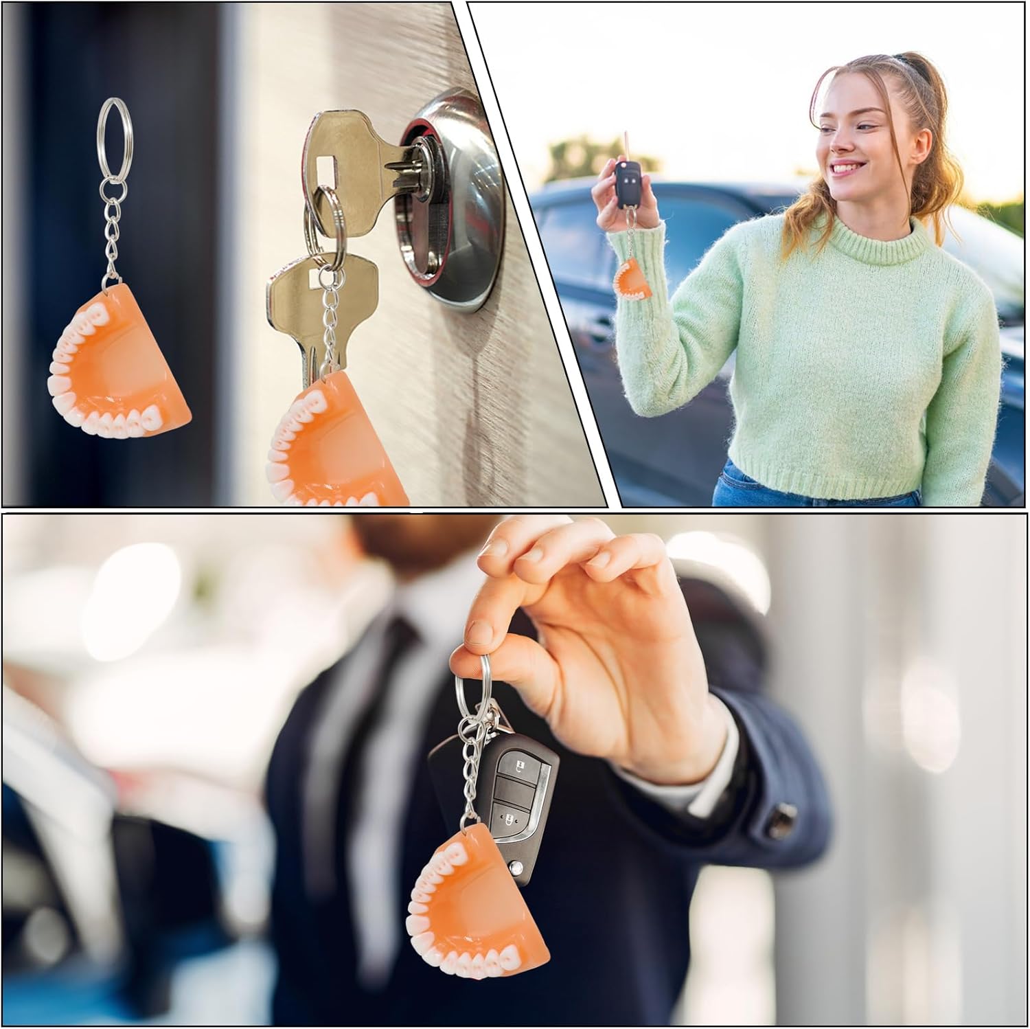 Honbay 10PCS Funny Resin Tooth Keychains