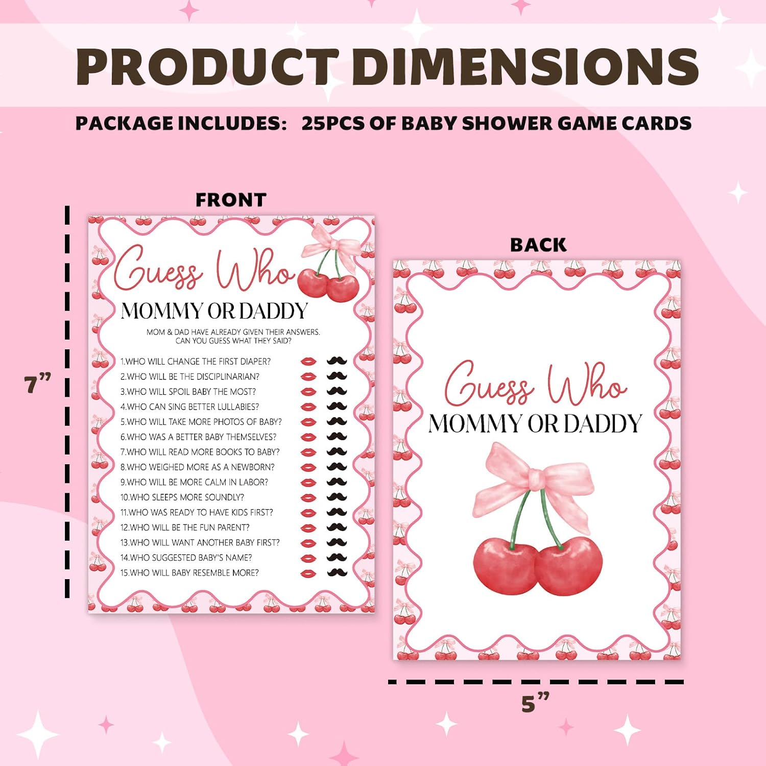 Hilarious Baby Shower Games Who Mommy or Daddy 25pcs