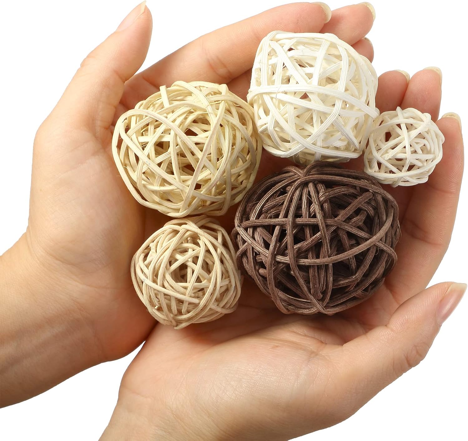 Patelai 72 Pcs Wicker Rattan Decorative Balls
