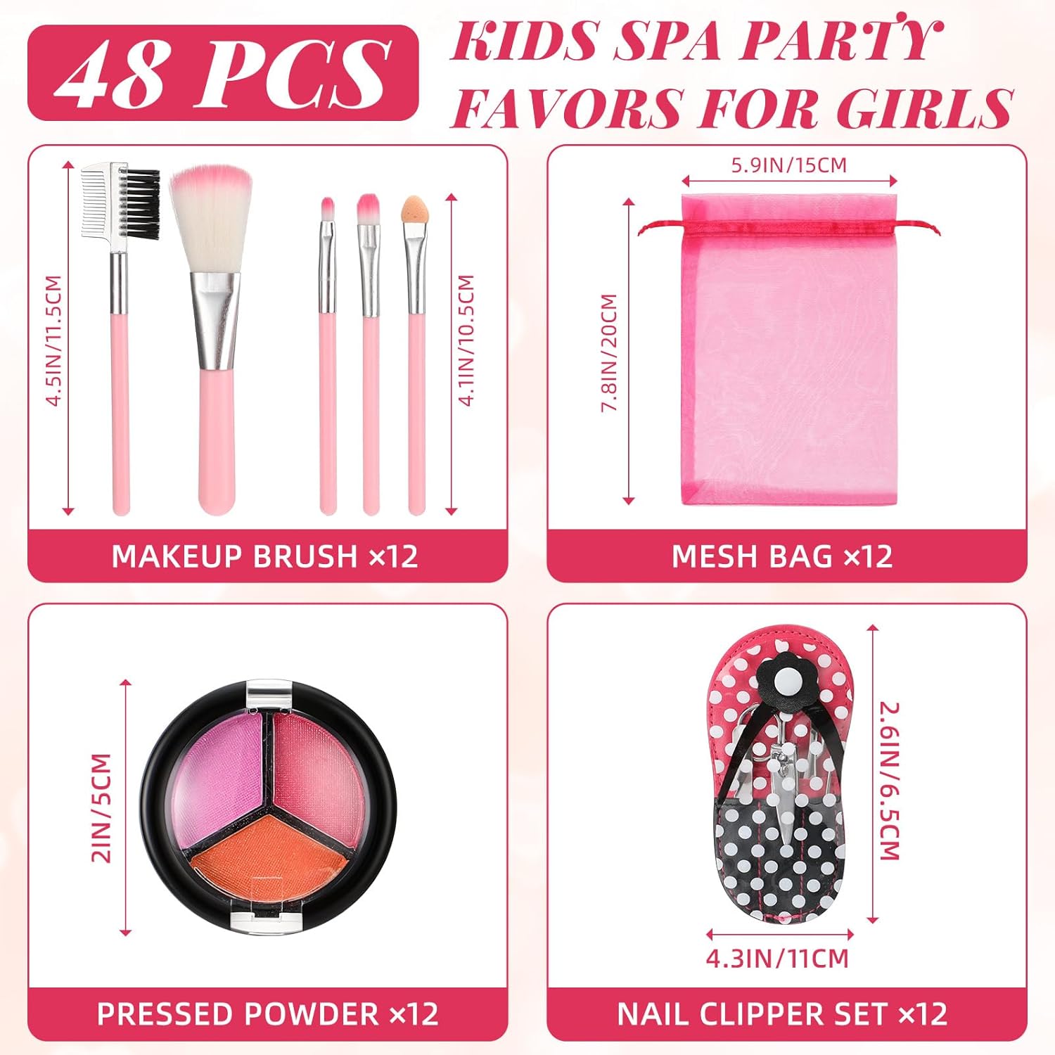 12 Sets Kids Spa Party Kit for Girls Makeup and Manicure Supplies
