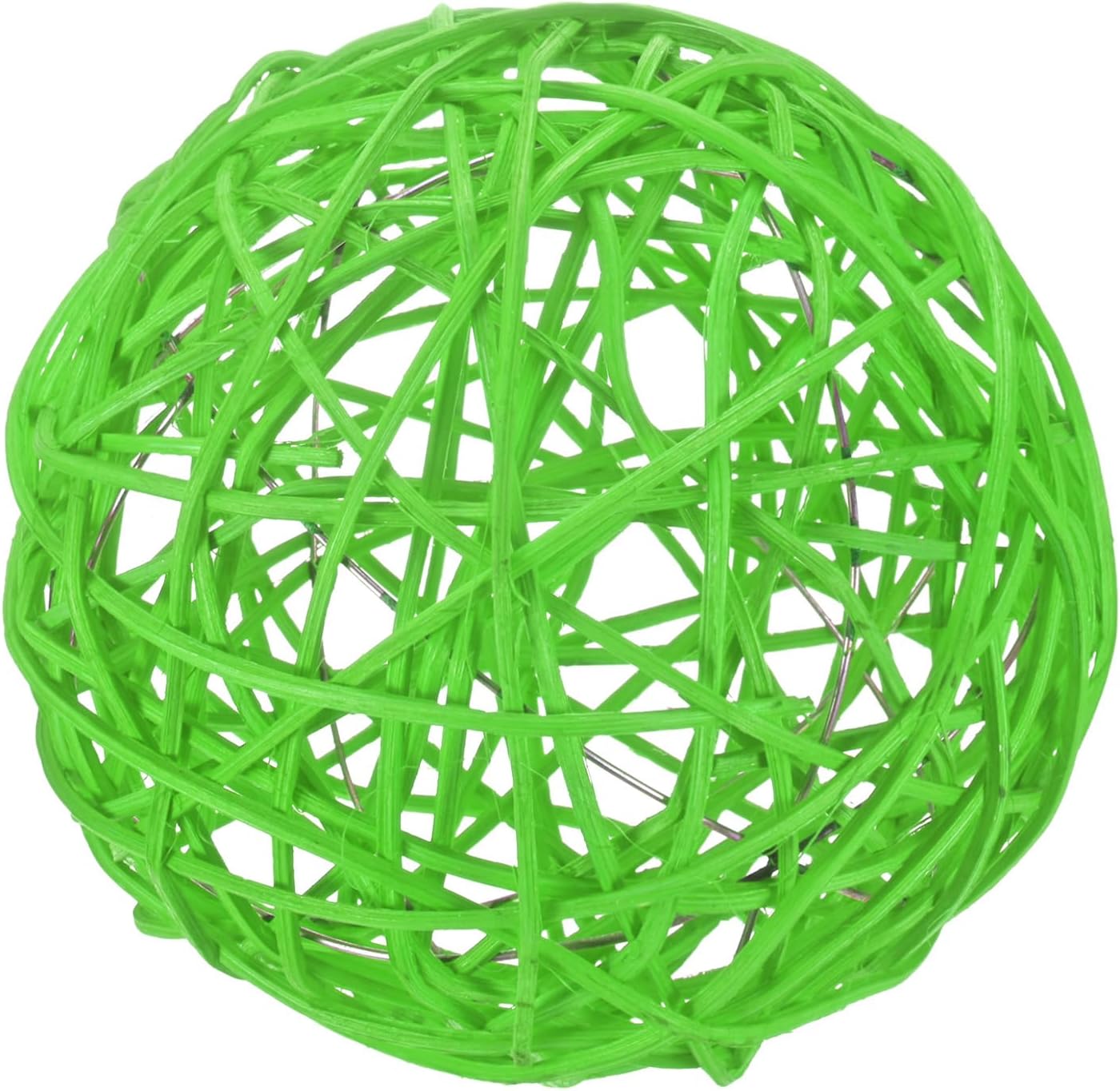 Wicker Rattan Balls 200mm Green Decorative Orbs