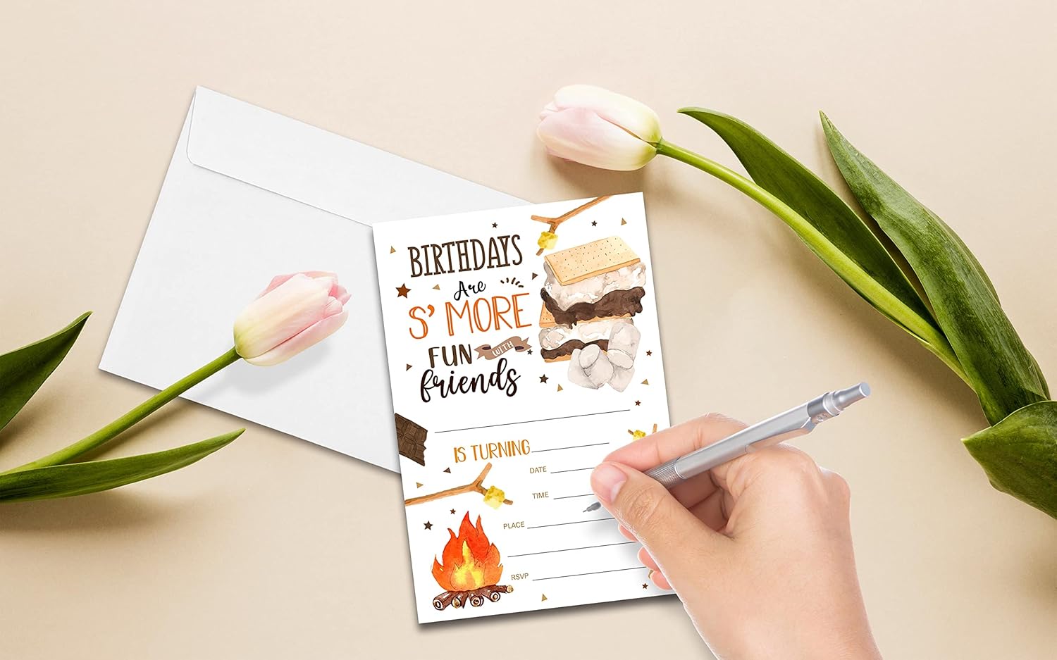Smores Birthday Invitations 4x6 Double-sided Cards