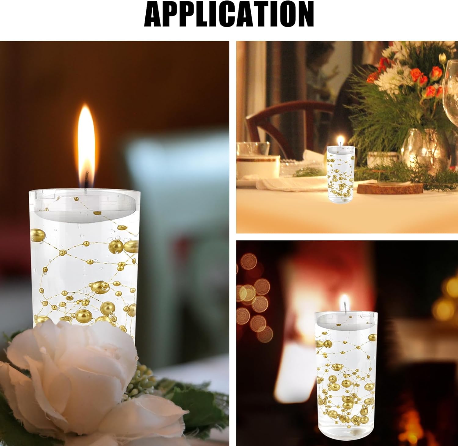 5 Pack Floating Pearl String for Candles Centerpiece