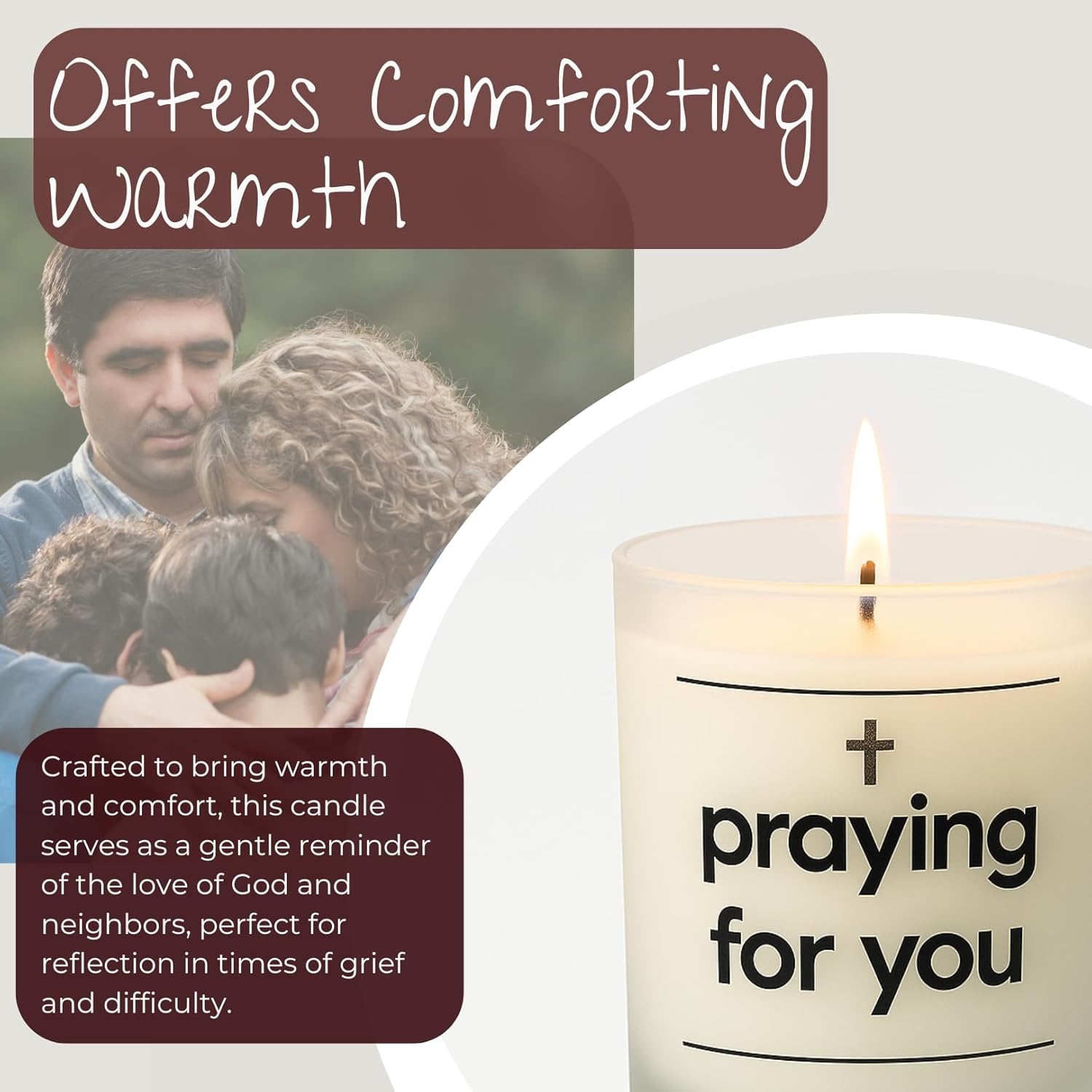 Praying For You Candle with Bible Verses for Sympathy Gifts