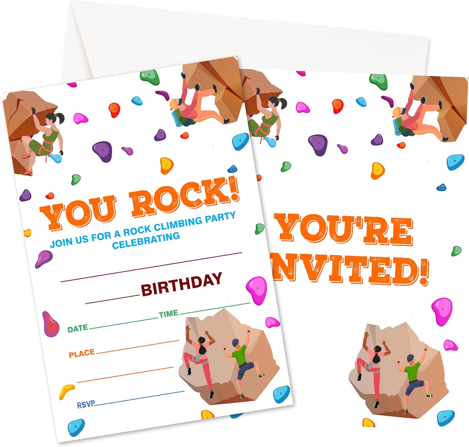 Climbing Birthday Invitations With Envelopes 20 Pack