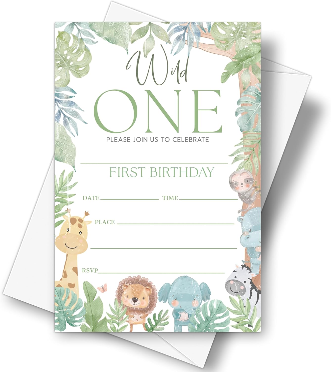 Wild One Birthday Invitations 20 Pieces with Envelopes