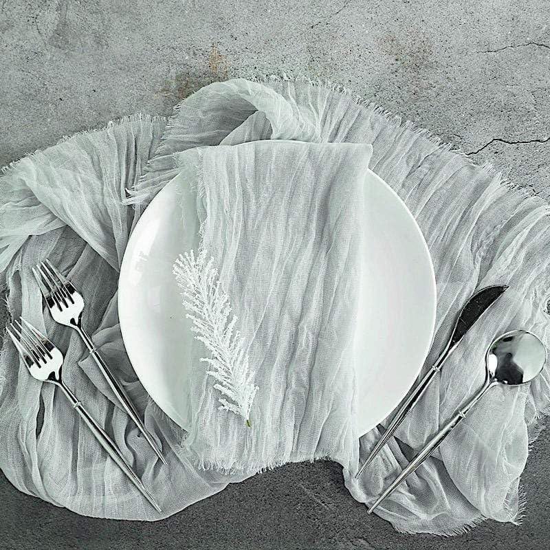 BalsaCircle 5 Pack Silver Cheesecloth Dinner Napkins