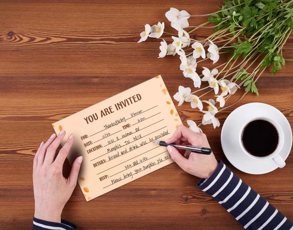 SICOHOME Thanksgiving Invitations Set 12pcs 5x7 with Envelopes