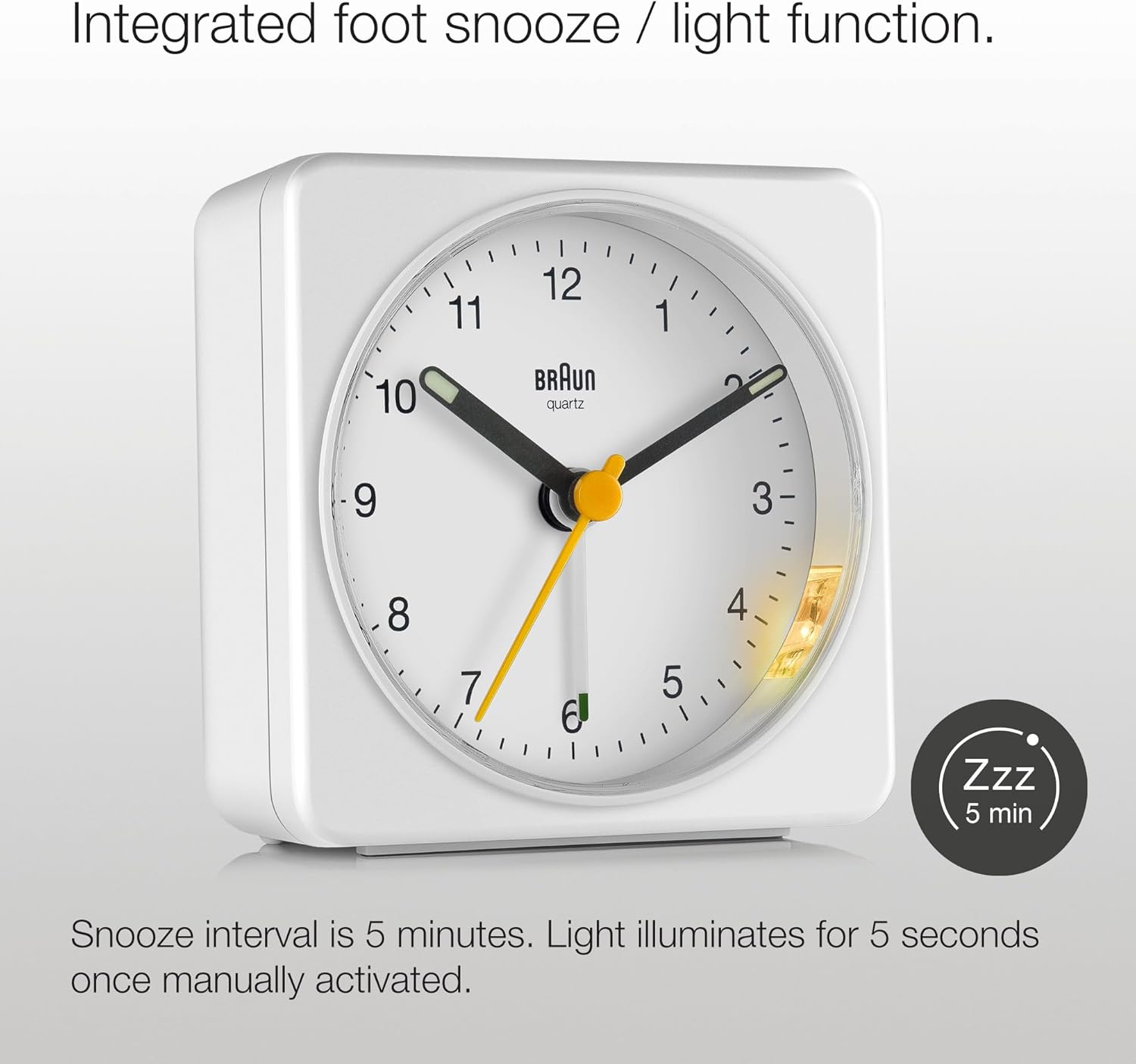 Braun Classic Analogue Alarm Clock with Snooze and Light