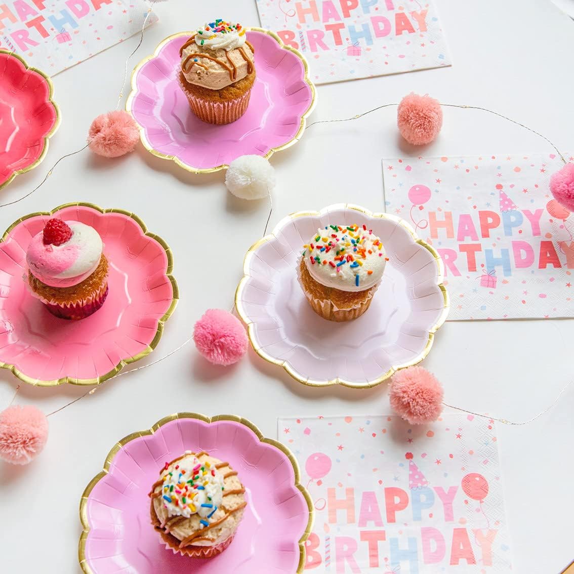 Talking Tables Pack of 12 Rose Gold Foil Edged Plates
