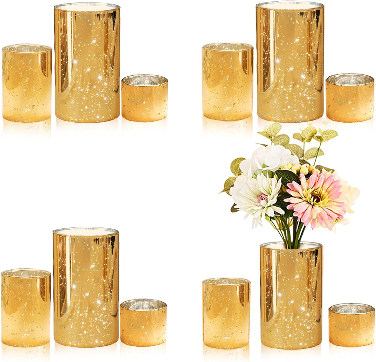 CHILL RECIPE Gold Cylinder Vase Set 12Pcs Bulk